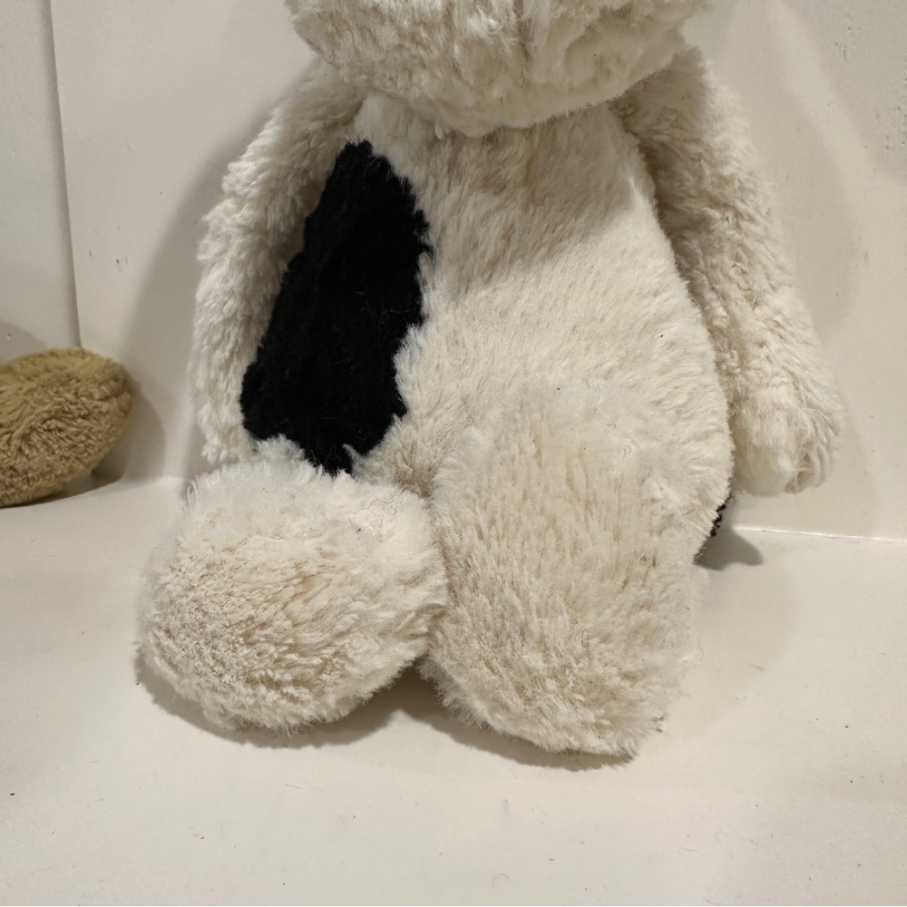 Jellycat London Bashful Puppy Black & Cream Plush Stuffed Animal Medium 12” - Picture 3 of 8
